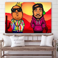 Tupac And Biggie Rivalry Rap Star  Poster Canvas