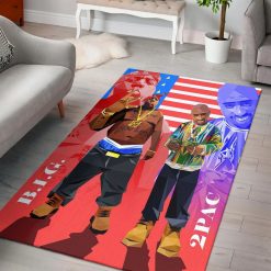 Biggie And 2Pac American Flag Background Rug Carpet