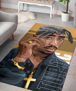 2pac Makaveli Vinyl Cartoon Portrait Rug Carpet
