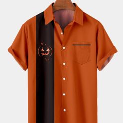 Halloween Pumpkin Print Shirt