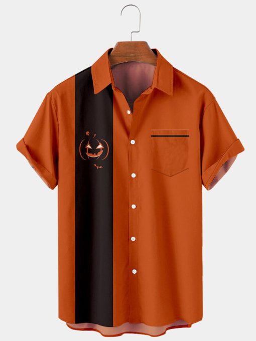 Halloween Pumpkin Print Shirt