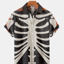 Halloween Skull Stand Print Shirt