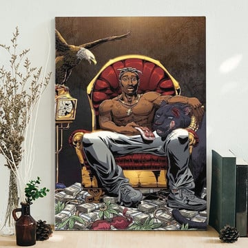 Hip-Hop King Tupac Shakur Sitting Badass Poster Poster Canvas