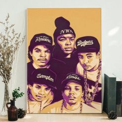 N.W.A Rapper Hip Hop 90s Poster Canvas