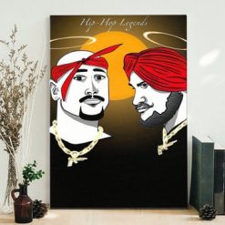 Sidhu Moose Wala and Tupac Shakur Hip Hop Legend Poster Canvas