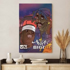 Tribute To Biggie And Tupac Caricature  Poster Canvas