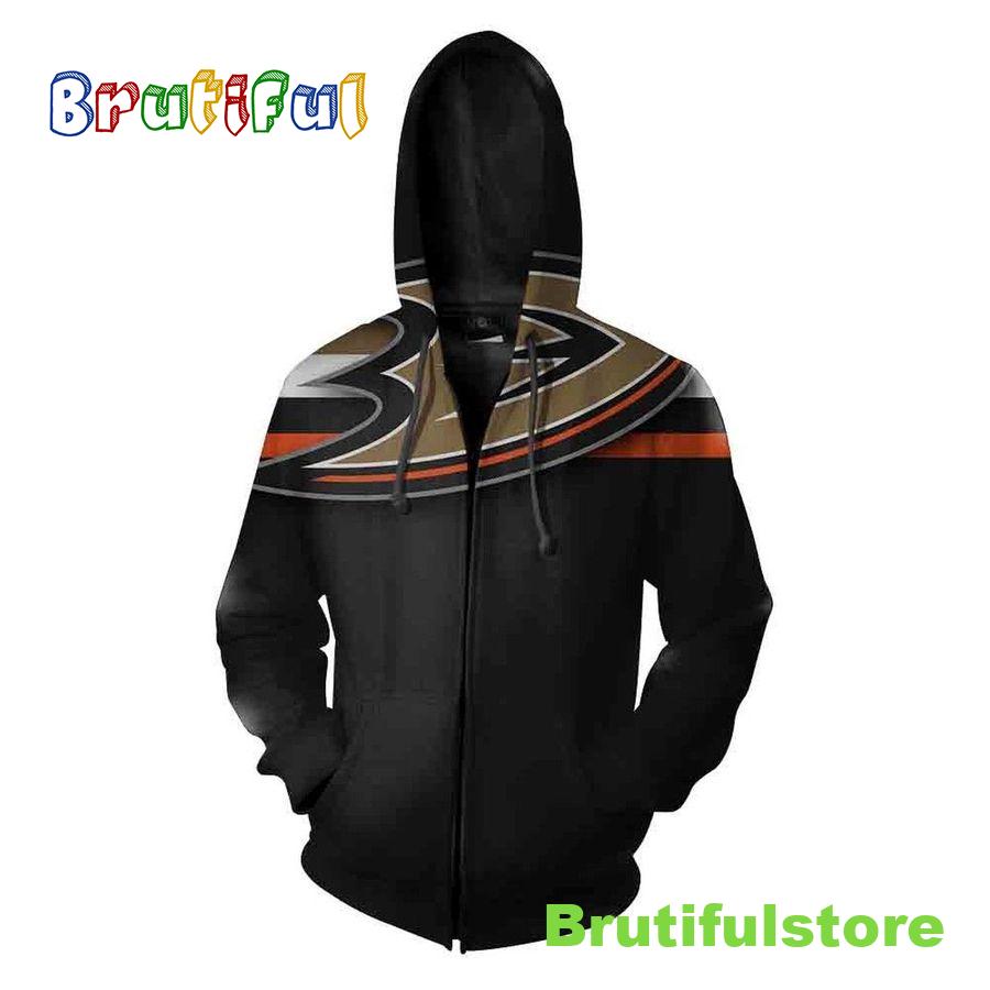 Anaheim Ducks Nfl Big Logo 3D All Over Print Hoodie