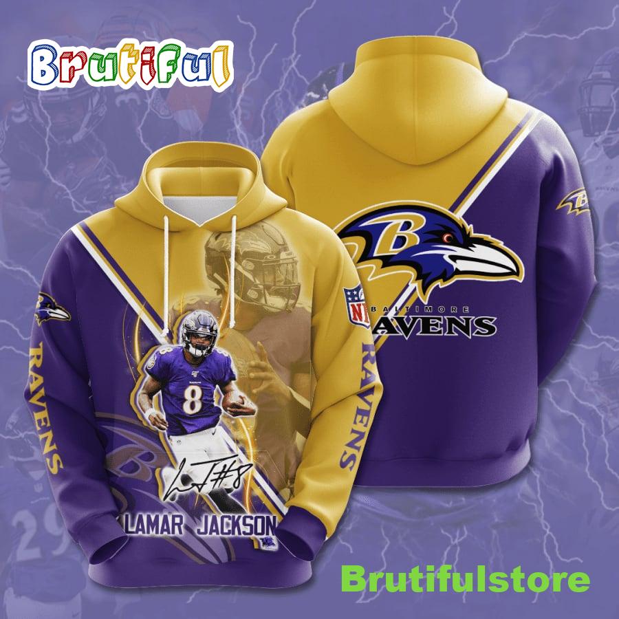 BALTIMORE RAVENS Lamar Jackson All Over Print Hoodie
