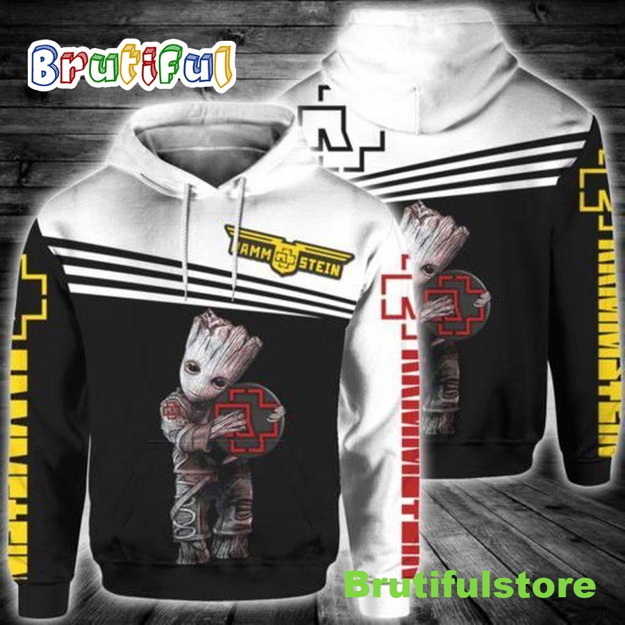 Baby Groot Hug Rammstein Baby Groot Hug Rammstein 3D All Over Print Hoodie