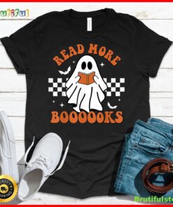 Cute Booooks Ghost Read More Books Funny Teacher Halloween T Shirt