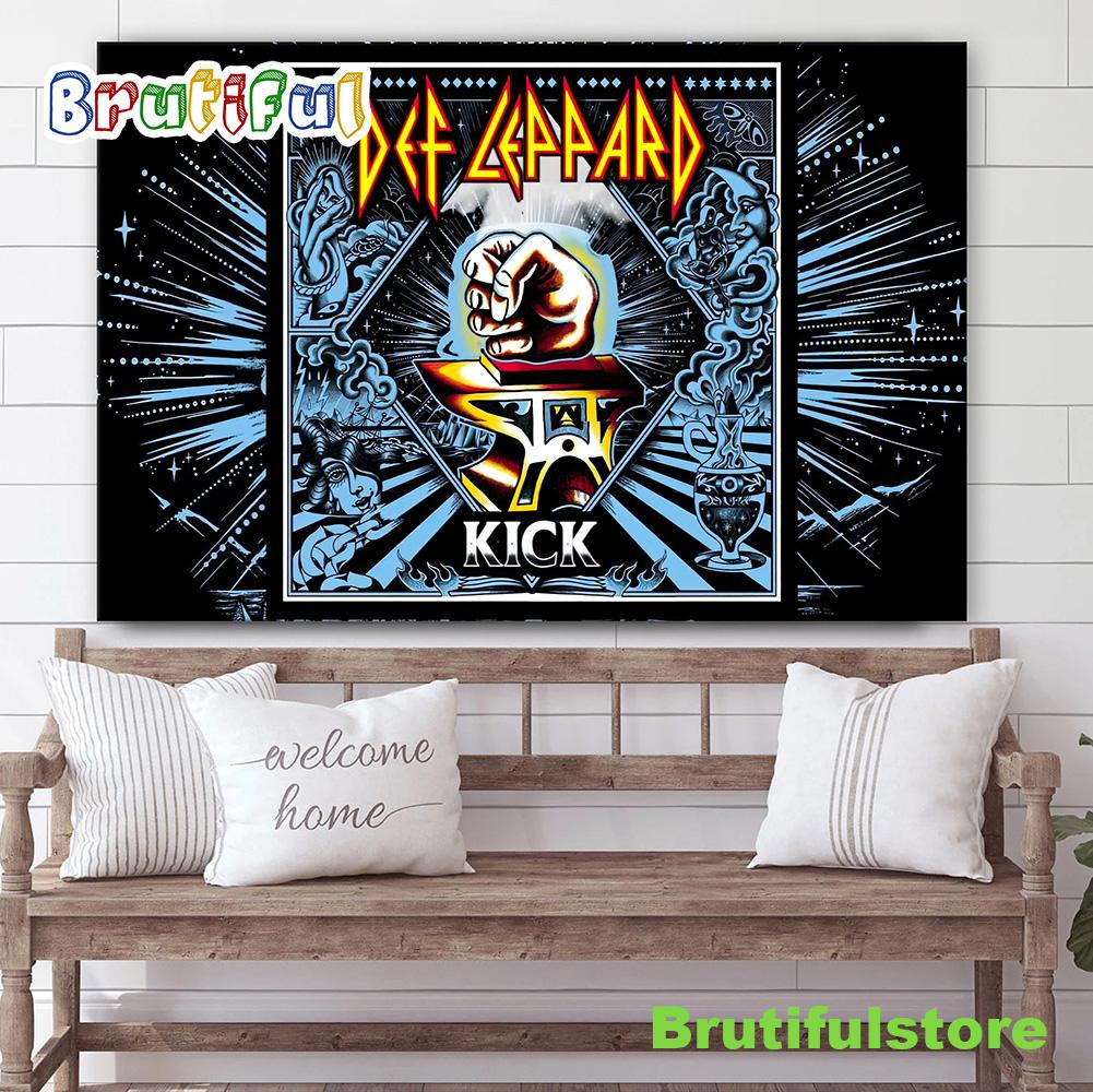 Def Leppard World Tour 2022 Brand New Single Kick Canvas Poster 1