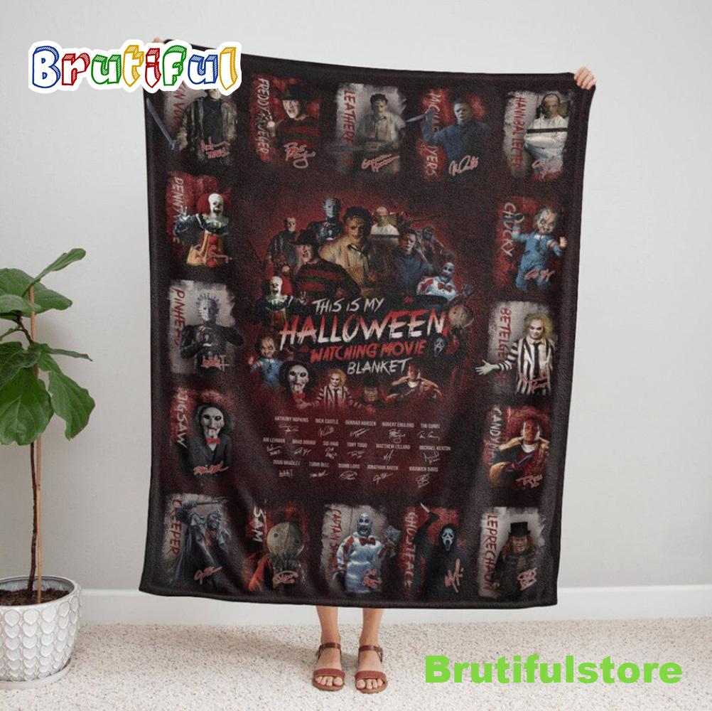 Full Horror Halloween Movie Blanket