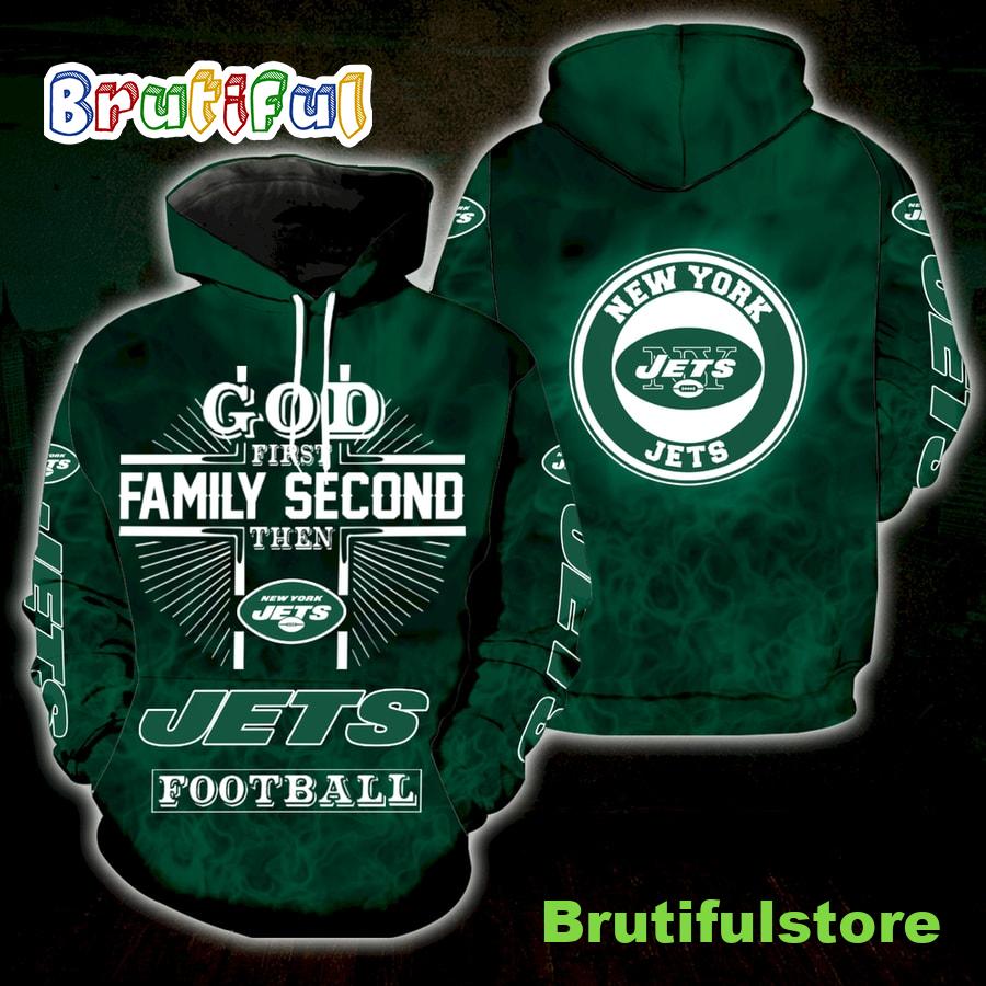 God 1St Family 2Nd Then New York Jets All Over Print Hoodie