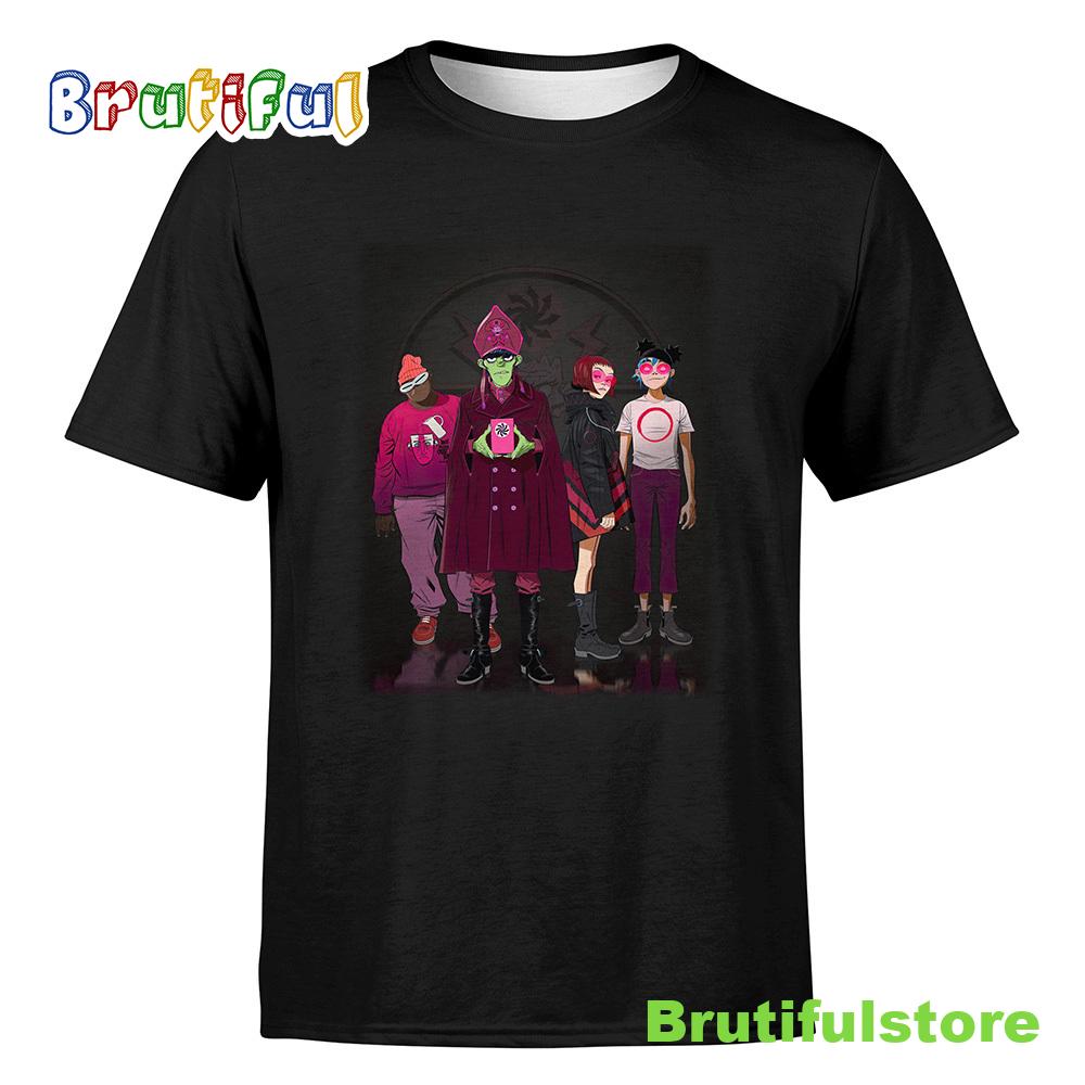 Gorillaz North America World Tour 2022 Metal Rock Band T-shirt
