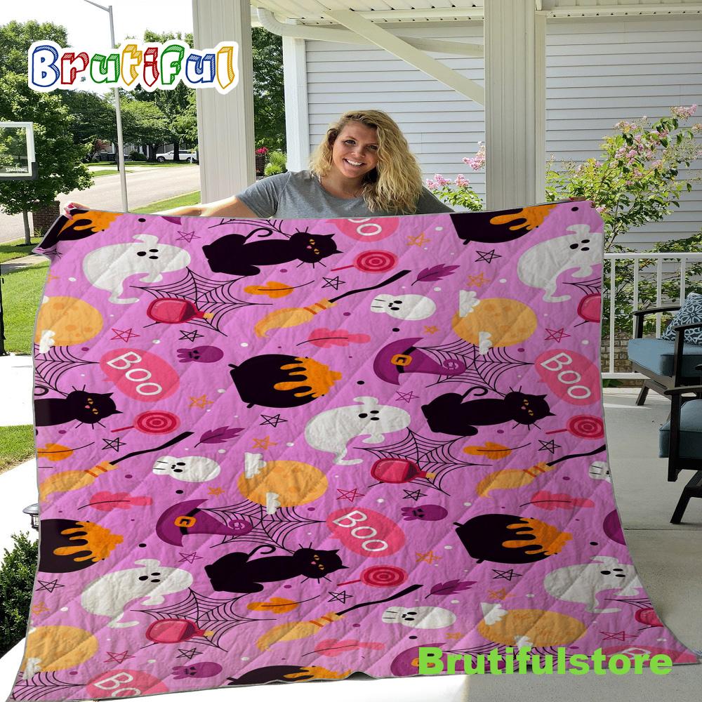 Halloween Boo Sherpa Blanket Throw Halloween Decor Horror Themed Blanket
