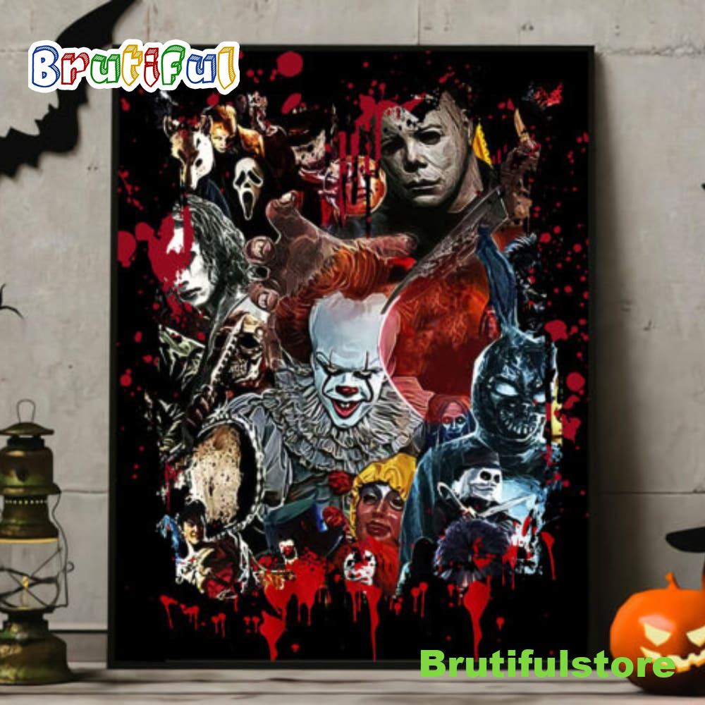 Halloween Characters Horror Friend Poster Canvas