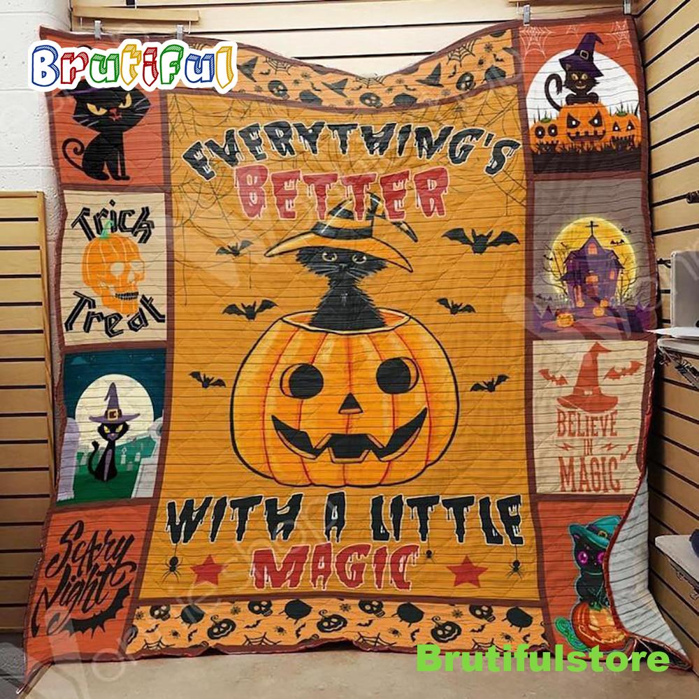 Halloween Everything s Better With A Little Magic Sherpa Blanket Halloween Halloween Gift Halloween Decor