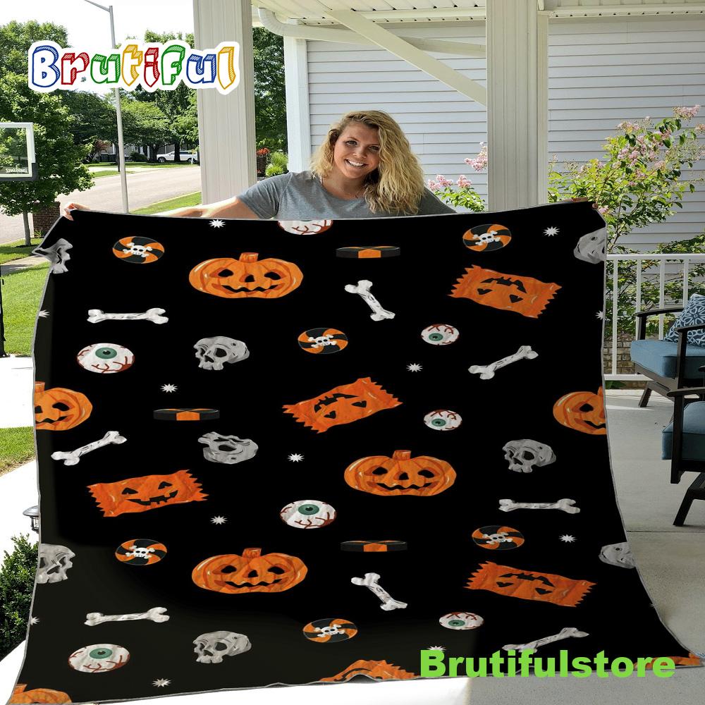 Halloween Trick Or Treat Sherpa Blanket Trick R Treat Halloween Throw Halloween Gift