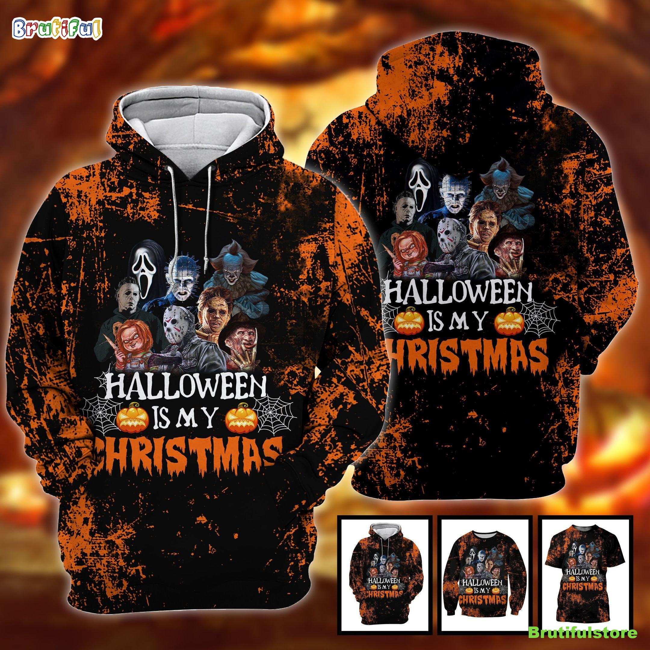 Horror Characters Halloween Is My Christmas Horror Movie Halloween All Over Print 3D Shirt