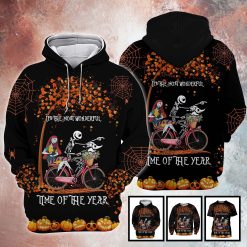Jack Sally Nightmare Before Christmas The Most Wonderful Time Of The Year Horror Movie Halloween All Over Print 3D Shirt