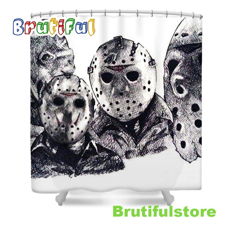 Jason Voorhees Cross hatching Shower Curtain
