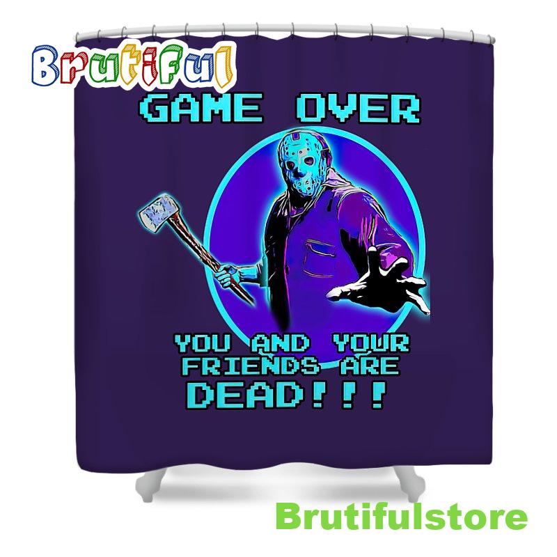 Jason Voorhees Friday The13th Game Over Shower Curtain