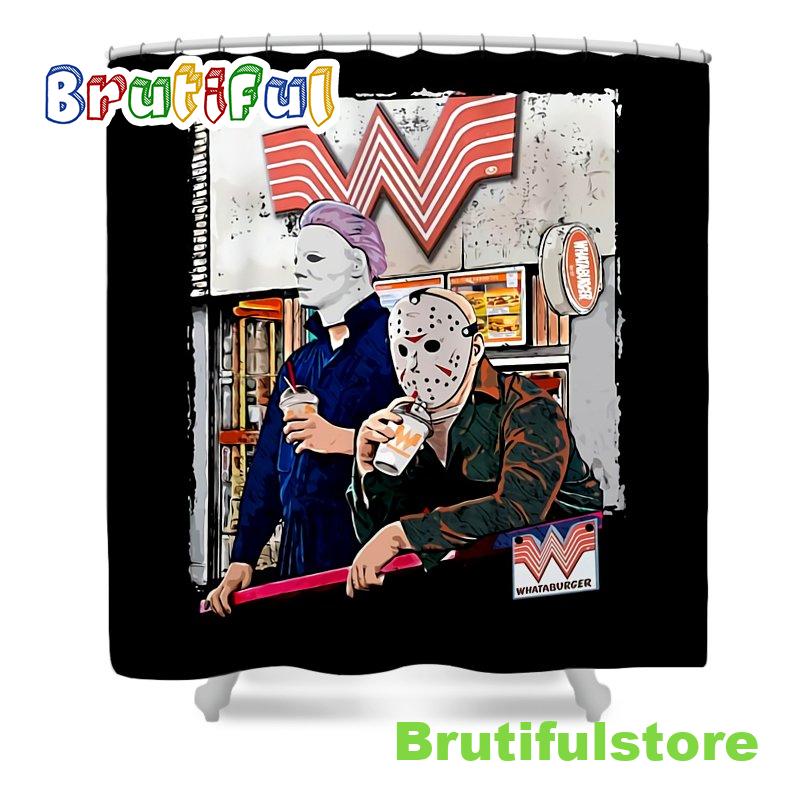 Michael Myers And Jason Voorhees Shower Curtain