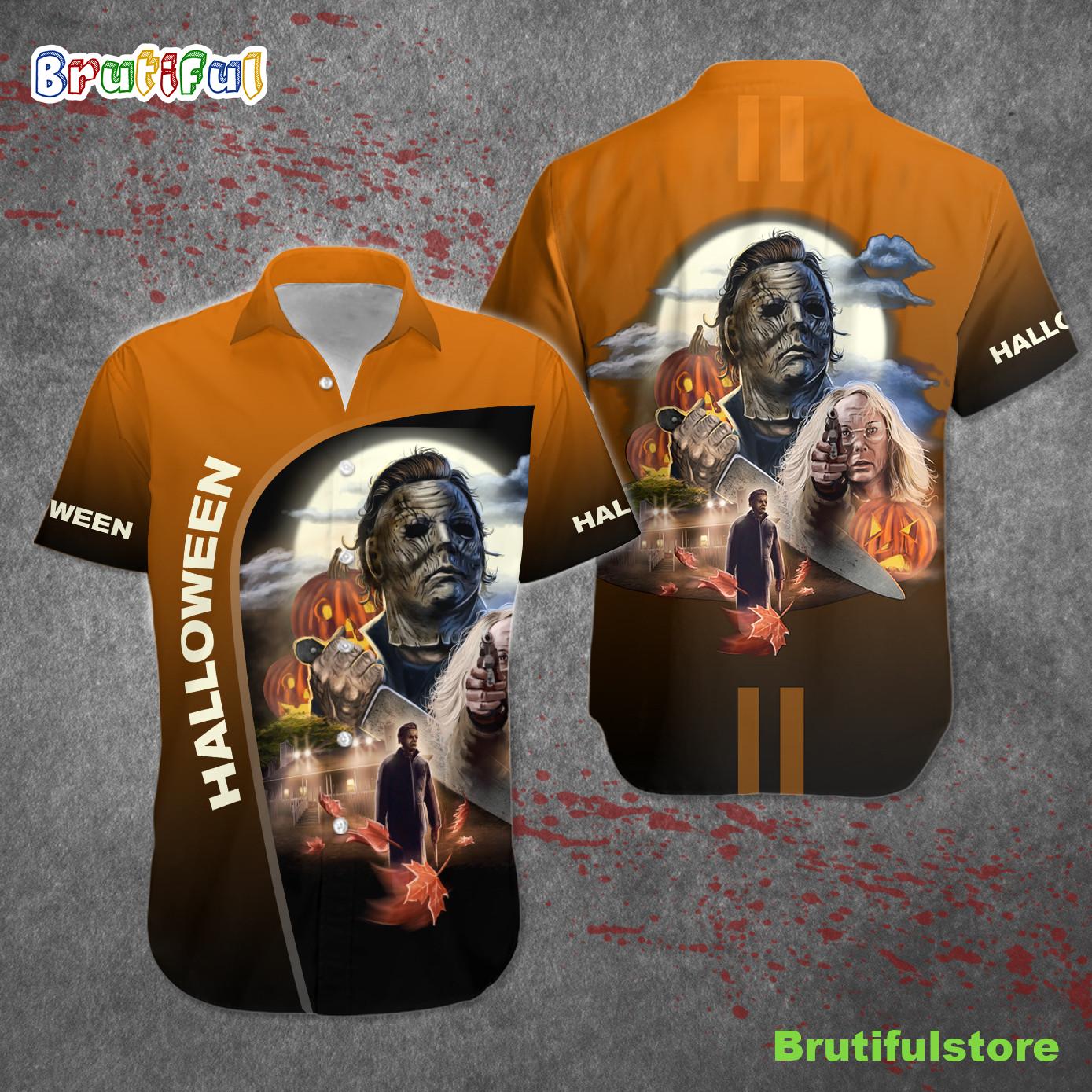 Michael Myers Killers In The Night Horror Movie Halloween All Over Print 3D Hawaiian Shirt