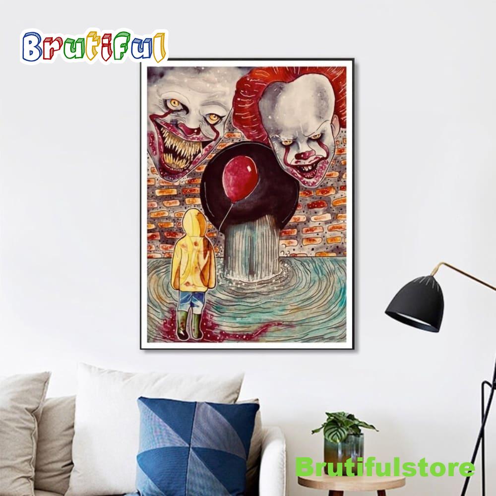 Pennywise Horror Horror Movie Clown Back To The Soul Night A Wall Art Home Decor Poster Canvas