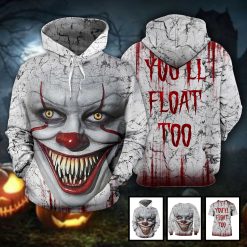 Pennywise You ll Float Too IT Horror Movie Halloween All Over Print 3D Shirt
