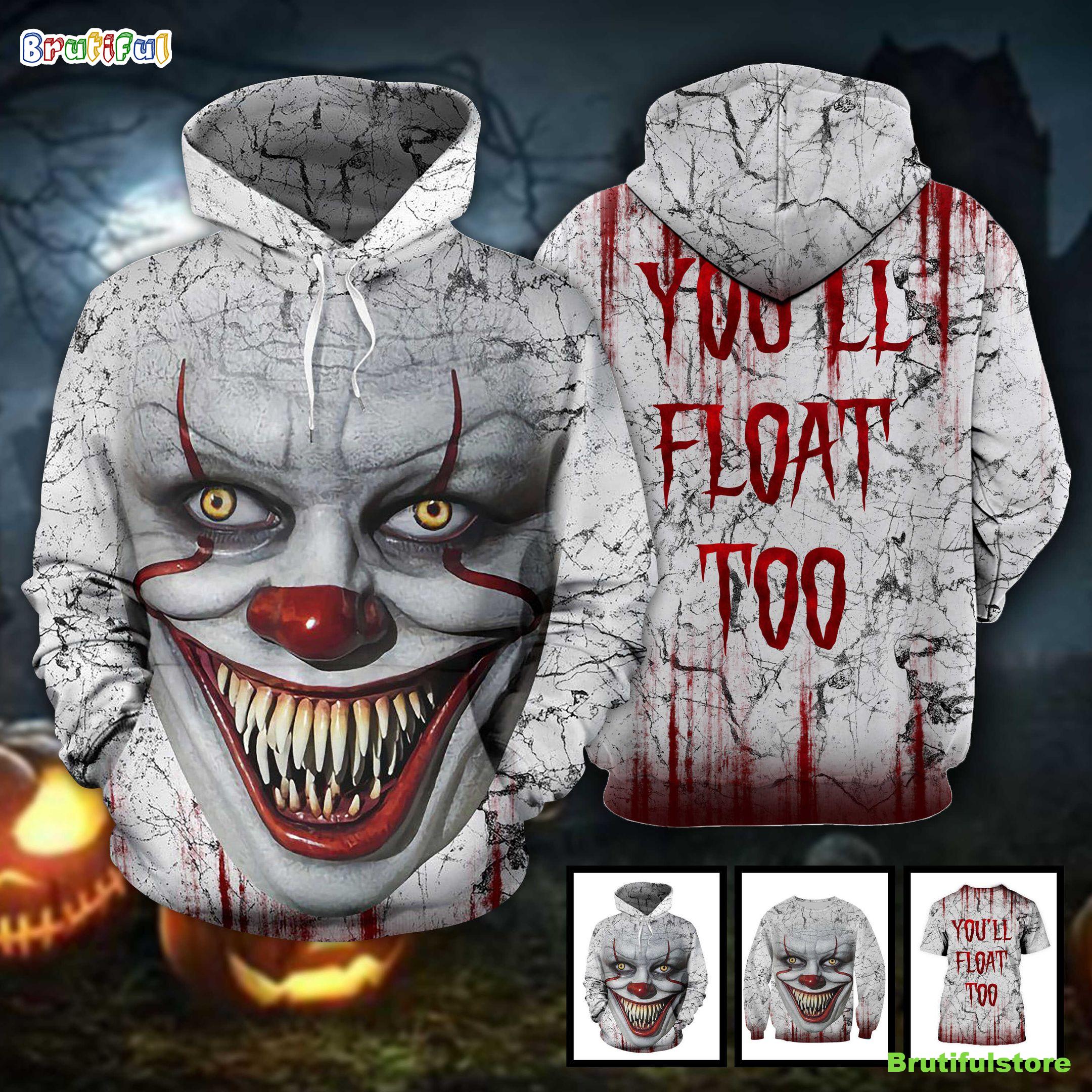 Pennywise You'll Float Too IT Horror Movie Halloween All Over Print 3D Shirt
