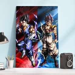 RED Vegito and BLU Gogeta Simple Wallpaper Poster Canvas