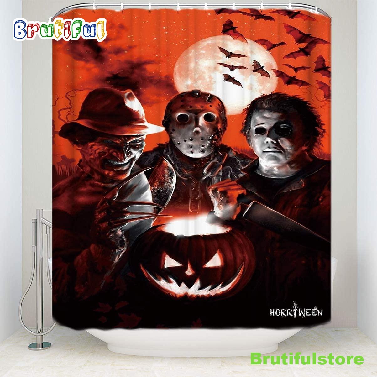 Scary Killer Freddy Jason Michael Horror Movie Shower Curtain
