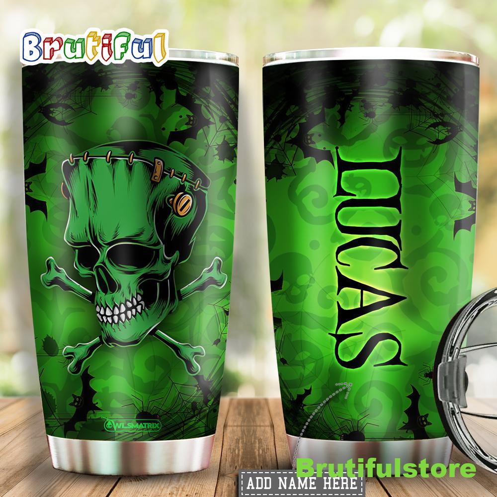 Skull Green Custome Name Halloween 2022 Tumbler