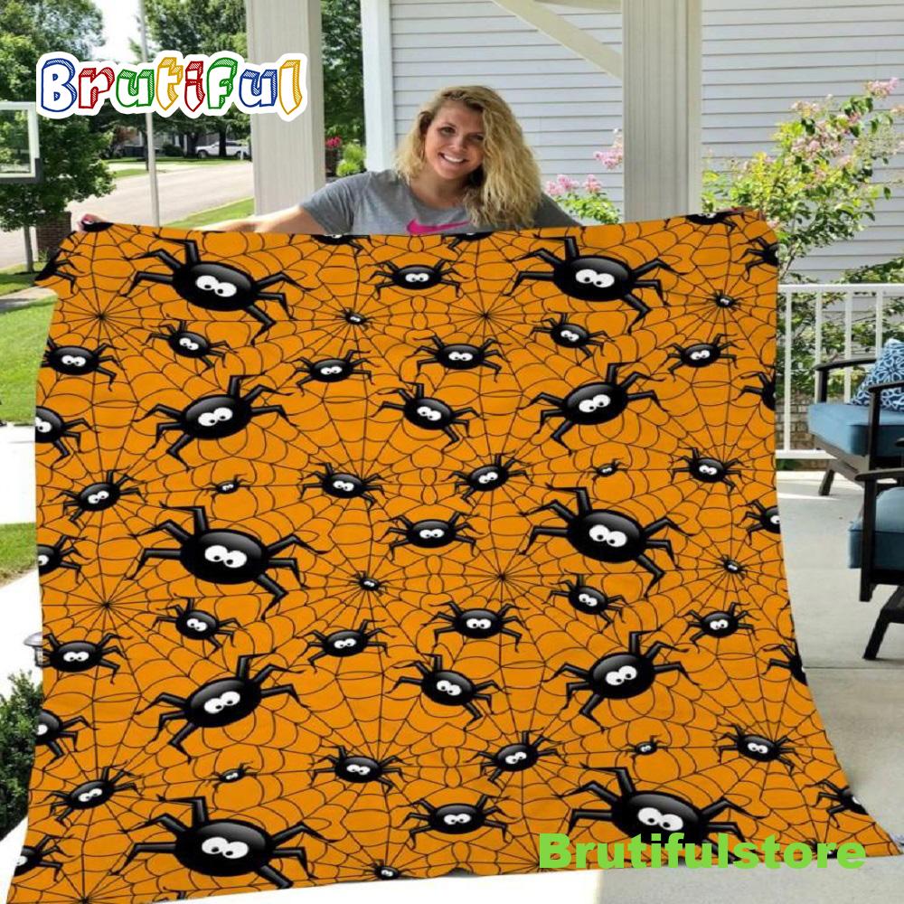 Spiderweb Halloween Gift Sherpa Blanket Sherpa Blanket Spooky Halloween Throw