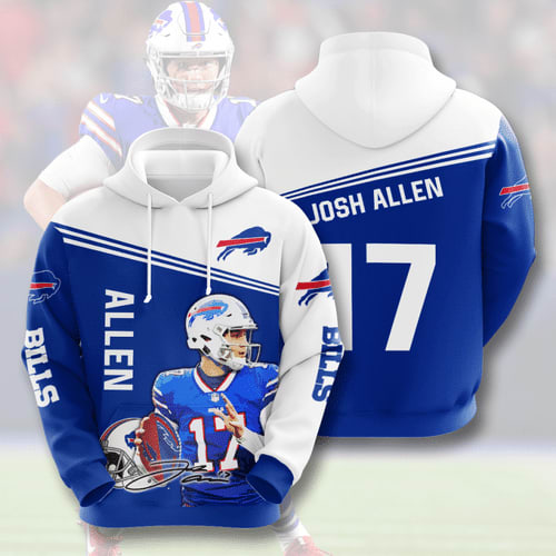 Sports Team Josh Allen Buffalo Bills No306 All Over Print Hoodie