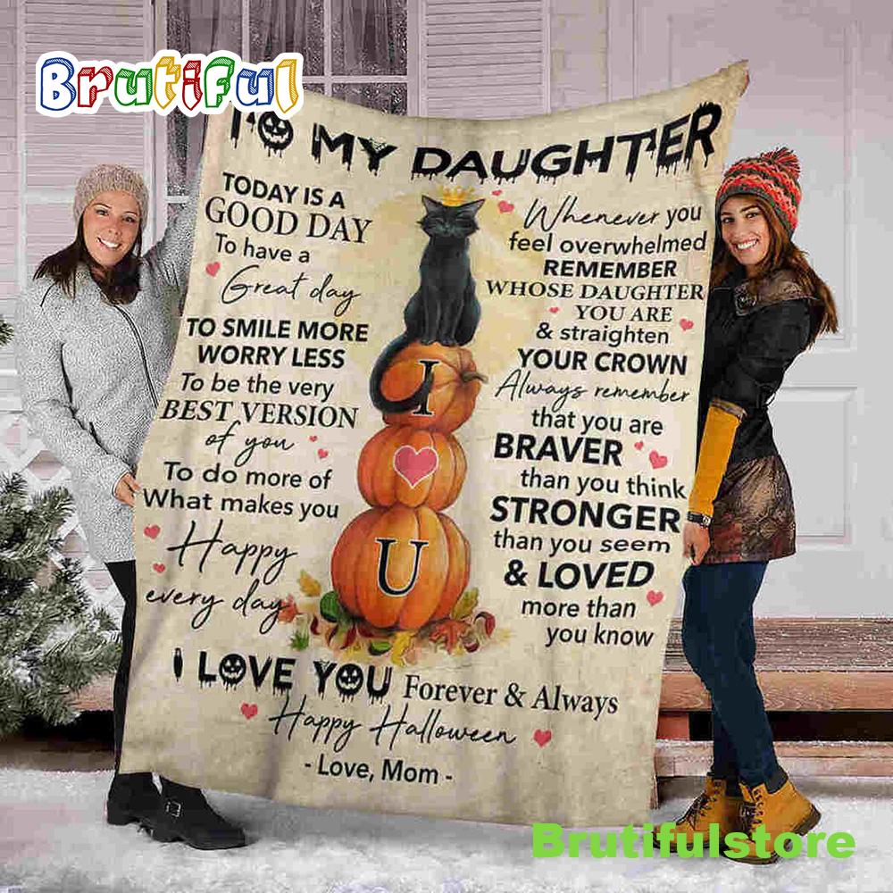 To My Daughter Halloween Sofa Fleece Throw Blanket Halloween Gifts