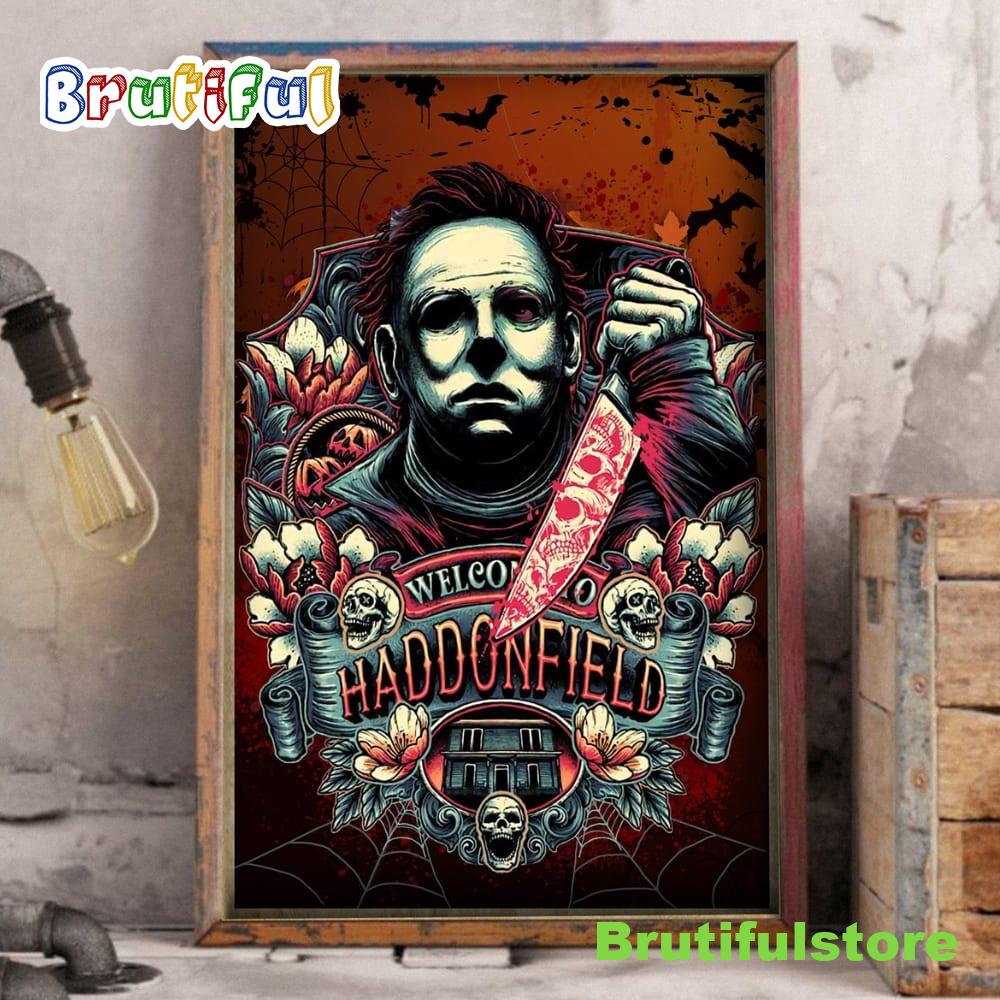 Welcome To Haddonfield Michael Myers Horror Movies Home Decor Poster Canvas