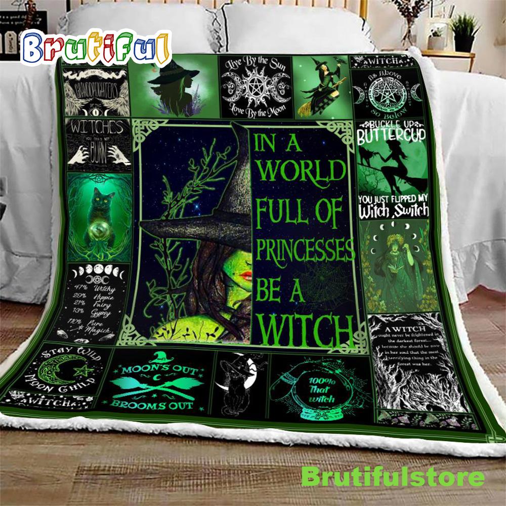 Witch Buttercup Halloween Sofa Fleece Throw Blanket