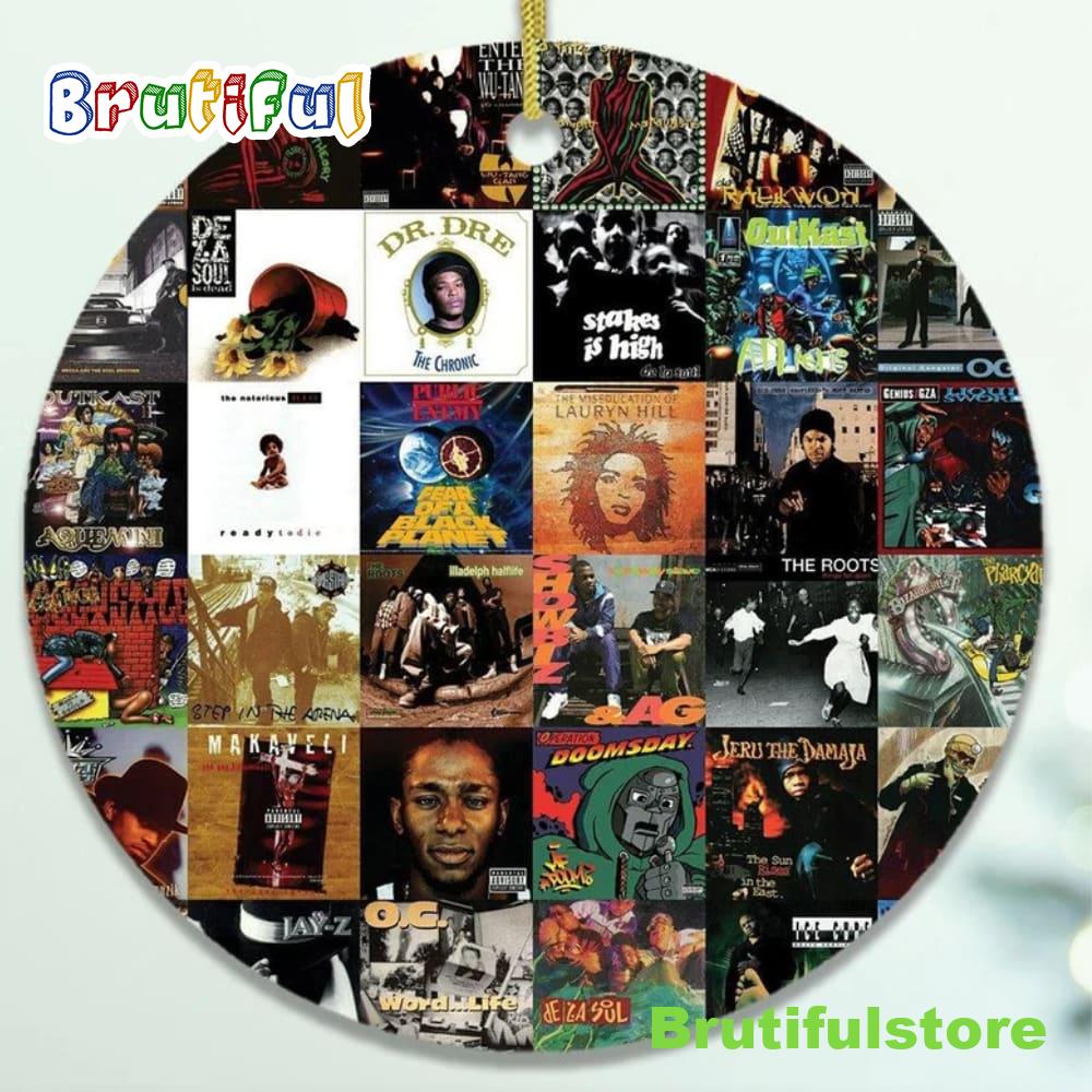 1990s Hiphop Classic Albums Hiphop Christmas Ornament