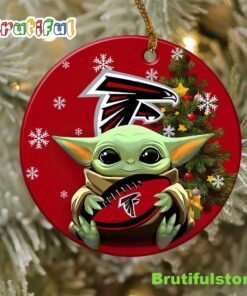 Atlanta Falcons Baby Yoda NFL Ornaments 2022 1