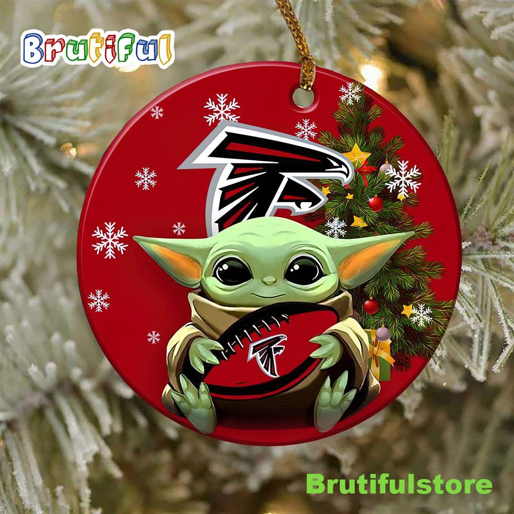 Atlanta Falcons Baby Yoda NFL Ornaments 2022 1