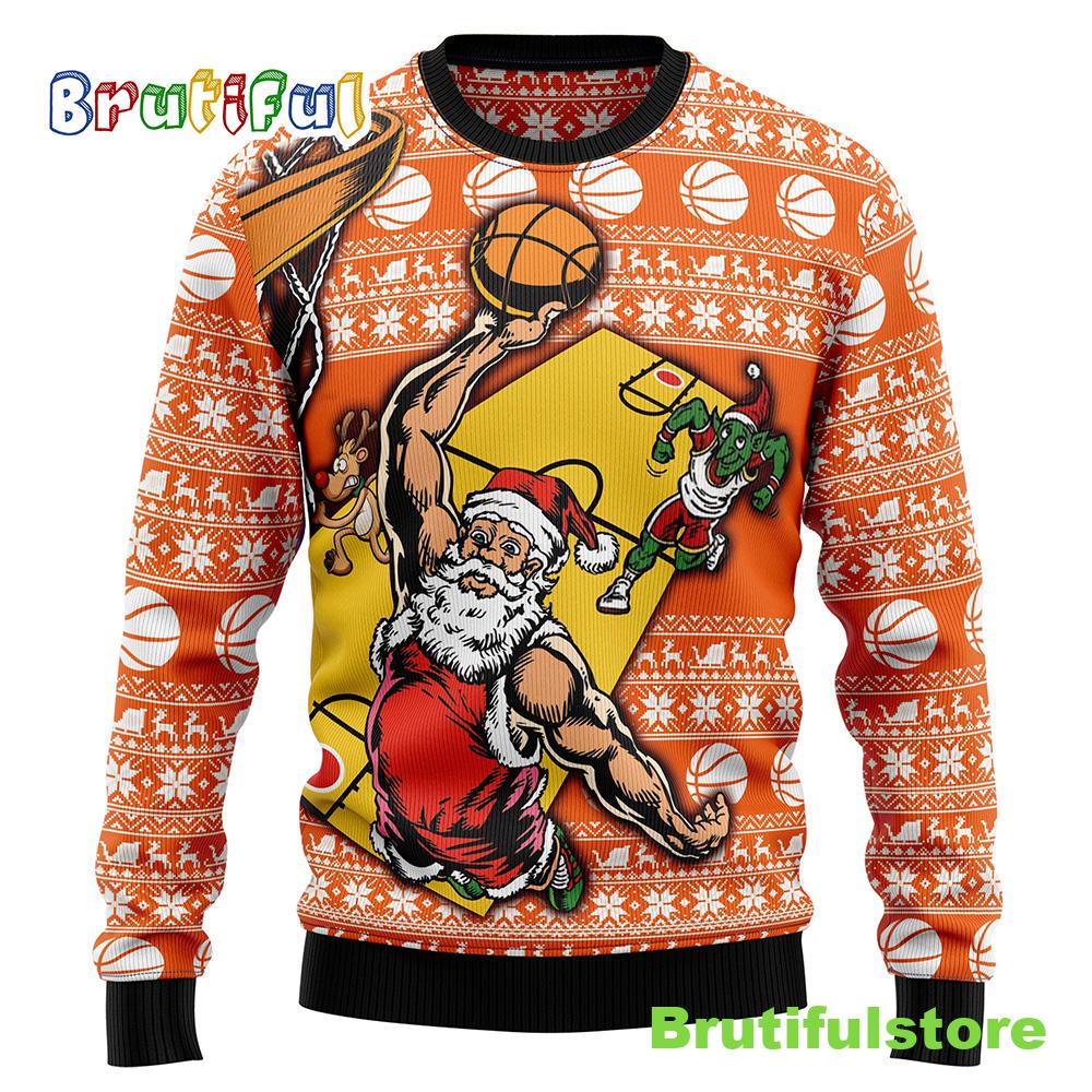 Basketball Ugly Christmas Sweater - Unisex Sweater Christmas Outfit