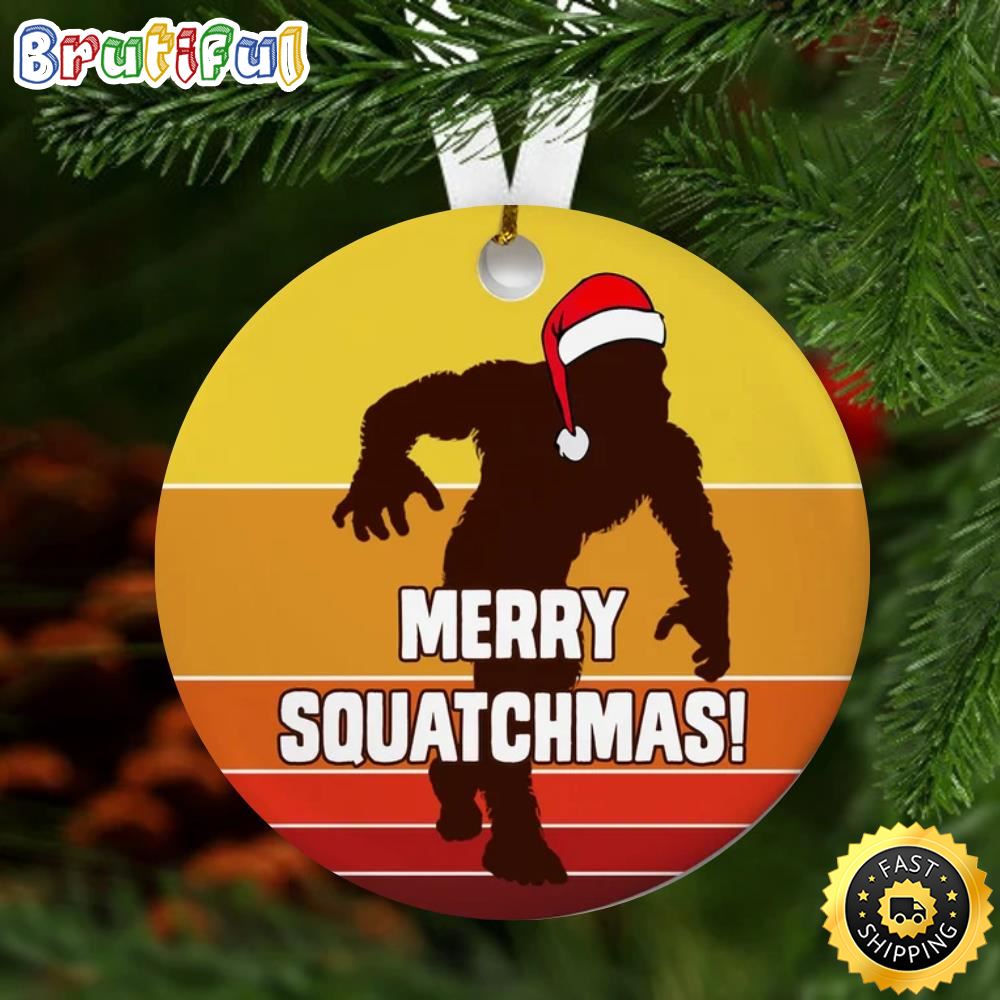 Bigfoot Believer Gift Merry Sasquash Christmas Hallmark Bigfoot Ornament