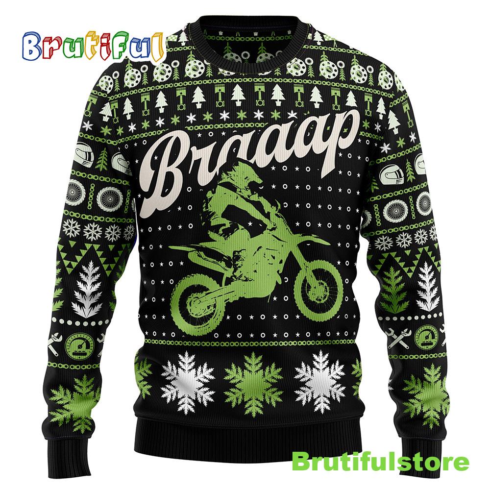 Braaap Moto Ugly Christmas Sweater - Christmas Unisex Crewneck Sweater