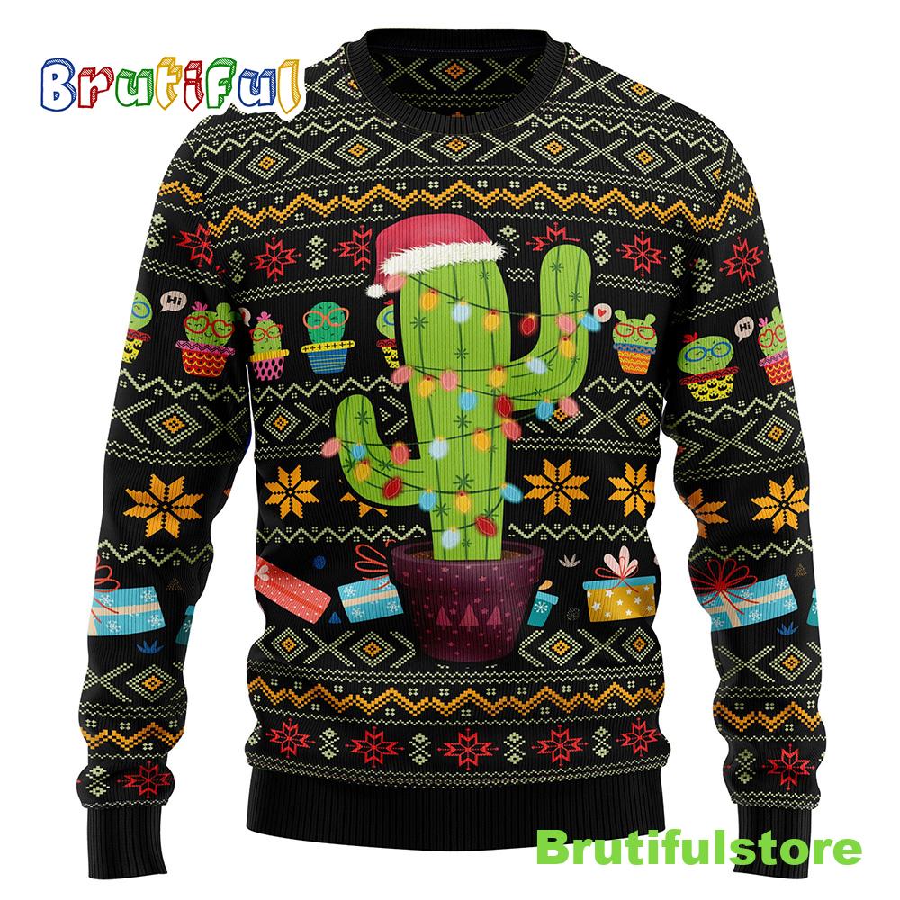 Cactus Xmas Ugly Christmas Sweater - Gift For Christmas