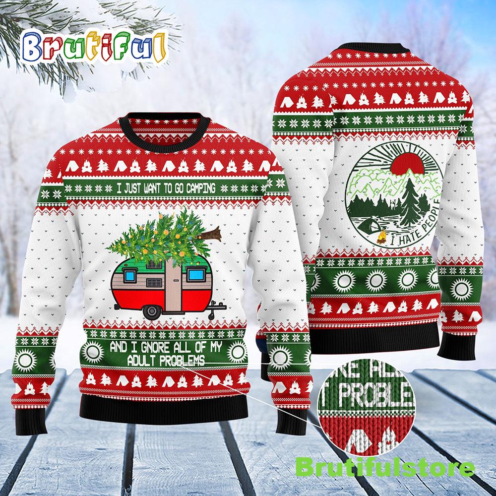 Camping Ugly Christmas Sweater - Lover Xmas Sweater Gift