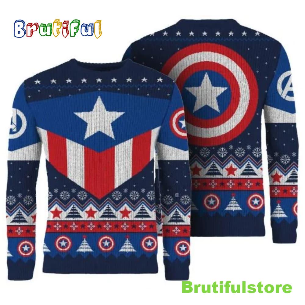 Captain America Red White And Blue Christmas Sweater