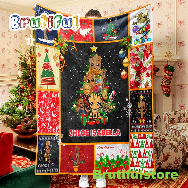 Cartoon Tree Man Christmas Blanket