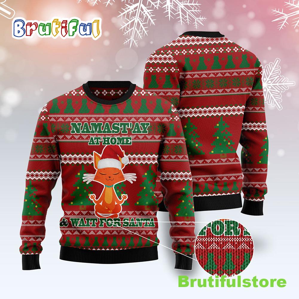 Cat Yoga Ugly Christmas Sweater - Lover Xmas Sweater Gift